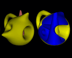 Direct Rendering of Boolean Combinations of Self-trimmed Surfaces